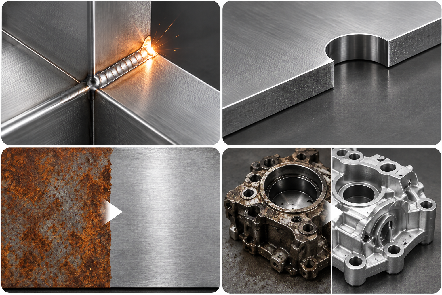 Metallbearbeitung: Schweißen, Schneiden, Entrosten und Reinigen im Vergleich